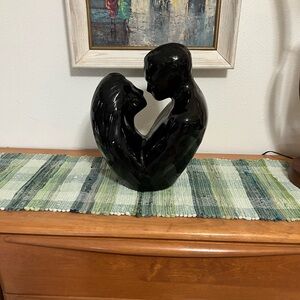 Modern Haeger 15” Black Embrace Sculpture